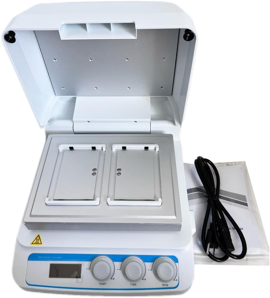 Microplate Thermo Incubator Microplate Shaker Mixer Capacity 2 Microtiter Plates or Deep Well Plates Speed Range 200 to 1600rpm Temperature Control Accuracy ≤±0.5°C