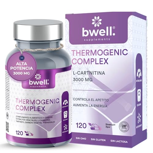 L-Carnitina Quemagrasas Potente Formula Avanzada y Extractos Vegetales 120 Capsulas + Favorece Control apetito y Metabolismo Activo Thermogenic Complex con Sinetrol Xpur ermogénico | Bwell Supplements