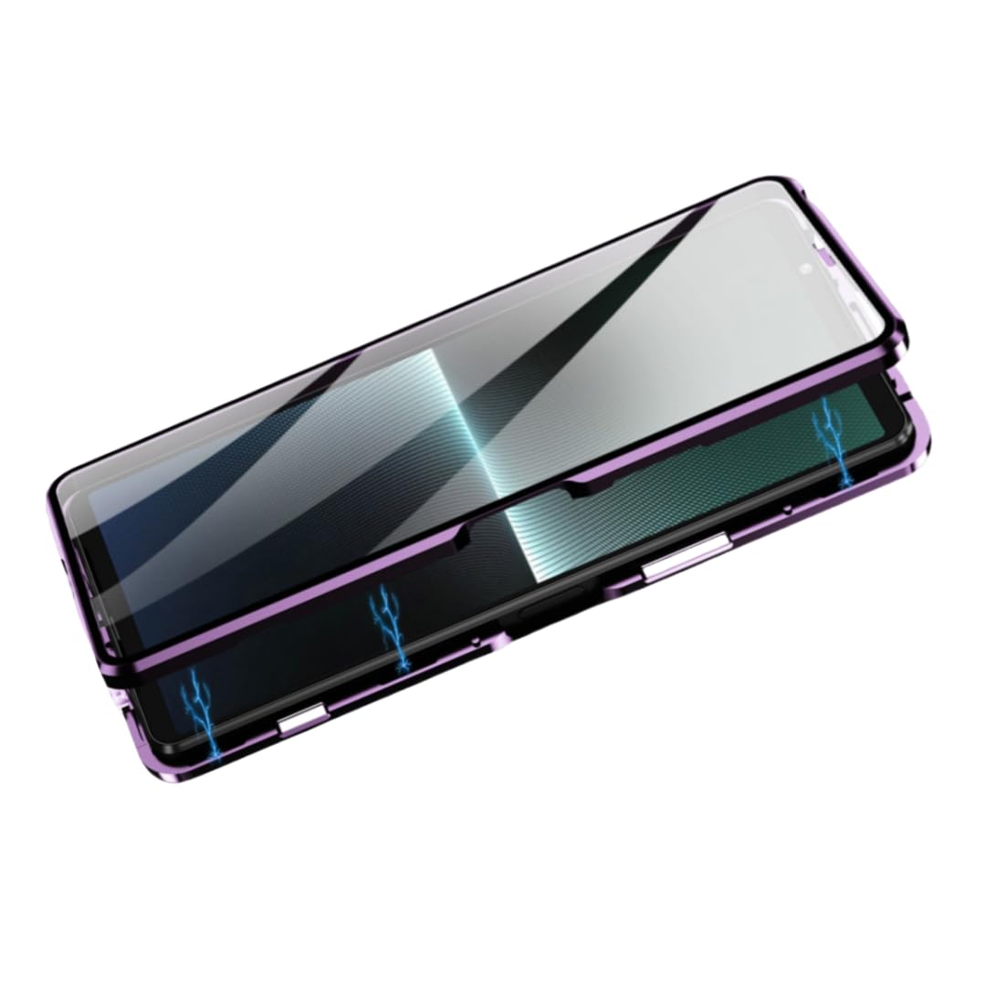 Amazon.co.jp: Xperia 10 VII用バンパー アルミ クリア ケース 磁気