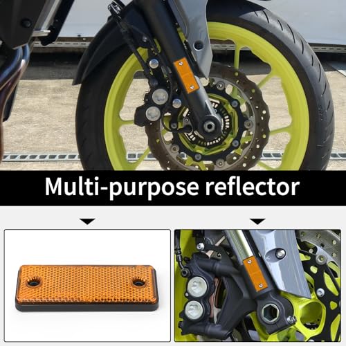 Image of 10 Pack Yellow Screw on Rectangular Reflectors for Mailbox, Motobikes, Trailers, Trucks, Boats, Suv's, RV's