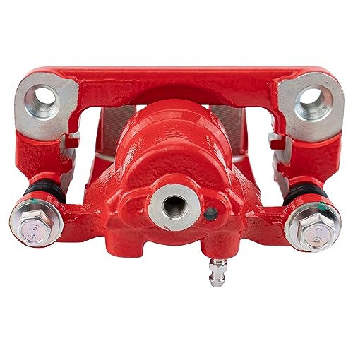 Image of TRQ Performance Rear Driver and Passenger Side Brake Caliper Set Caliper Brackets Hardware Compatible with 02-06 13-22 Nissan Altima 03-06 19-22 Maxima