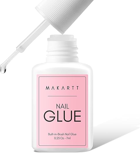 Makartt Super Strong Nail Glue for Press ons: Acrylic Nail Tips-Fake Nails-Salon Quality, No UV Needed, Brush On, Quick Dry, Easy Application Durable & Long-Lasting Fast Glue False Nails, Hema Free