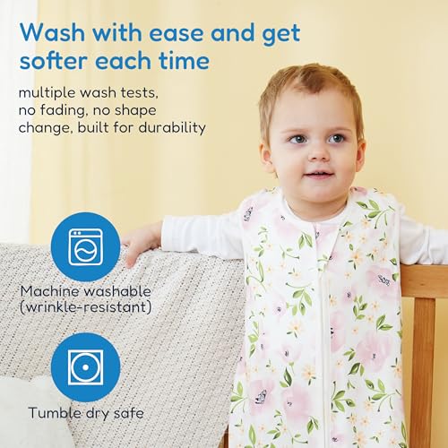 Image of TotAha Sleep Sack 0-6 Months 3-Pack,Stretchy,Buttery Soft Swaddle Transition Sleeping Bag,Light Baby Wearable Blanket with 2-Way Safe Zippers for Girls, 0.5 TOG