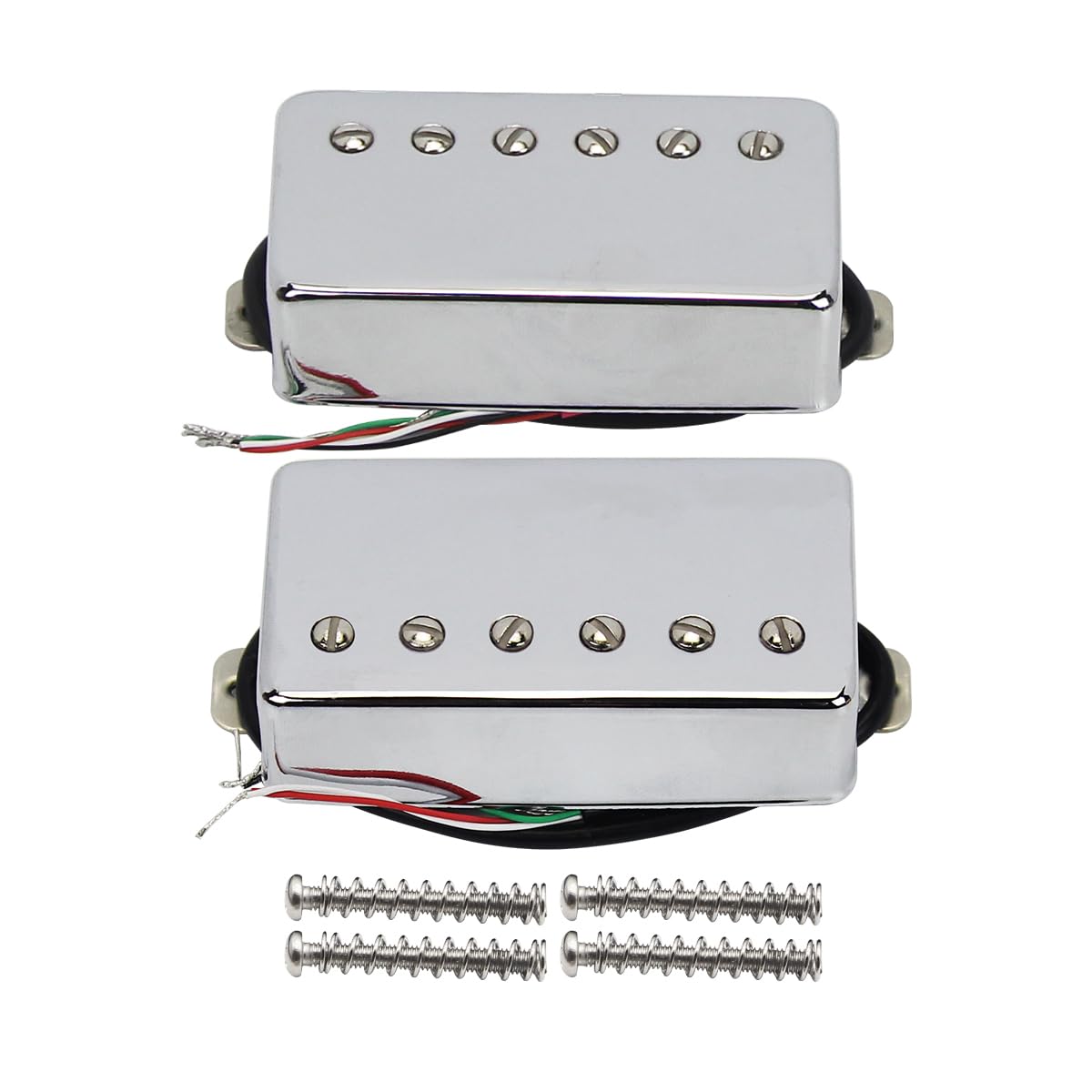 FLEOR Humbucker - Pickup a doppia bobina per manico e ponte, magnete in ceramica compatibile con chitarra elettrica stile LP per parti di chitarra, ricambio cromato