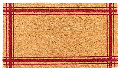 KAF Home Coir Doormat with Heavy-Duty, Weather Resistant, Non-Slip PVC Backing | 17 by 30 Inches, 0.6 Inch Pile Height | Perfect for Indoor and Outdoor Use (Red)