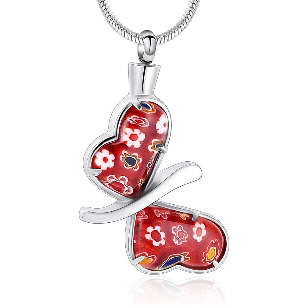 memorial jewelry Butterfly Cremation Jewelry for Ashes Keepsake for Beloved's Ashes Urn Pendants Butterfly Cremation Necklace for Ashes for Women