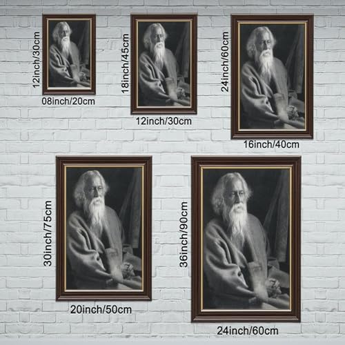 Impression sur toile Rabindranath Tagore tableau mural de bureau 61x91 cm