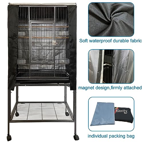 Image of Easily Bird Cage Cover Good Night Birdcage Cover Black-Out cage Cover Durable Waterproof Material (Black)