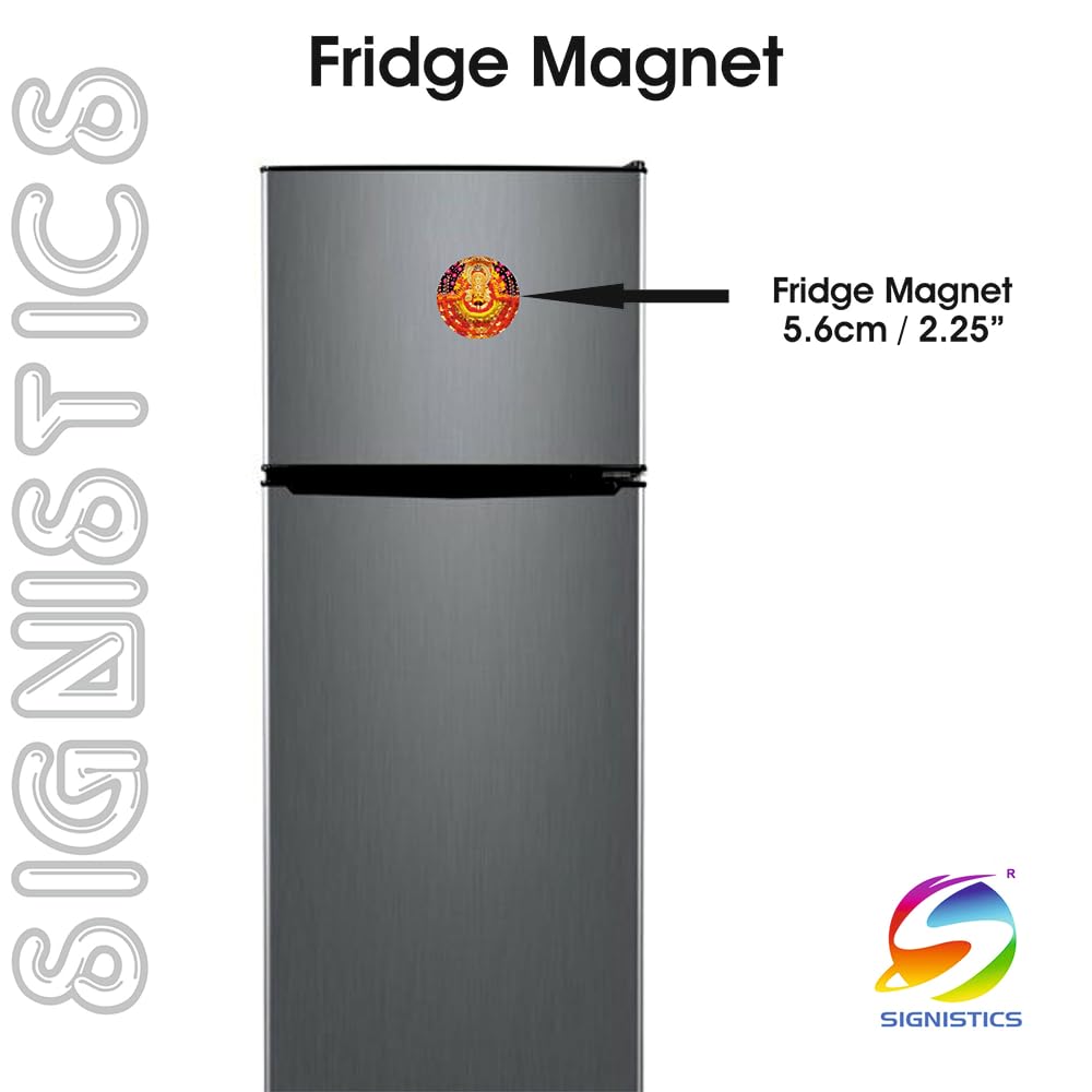SIGNISTICS Fridge Metal Magnet Round 56mm / 2.25" Khatu Shyam Ji (Pack of 1) 1