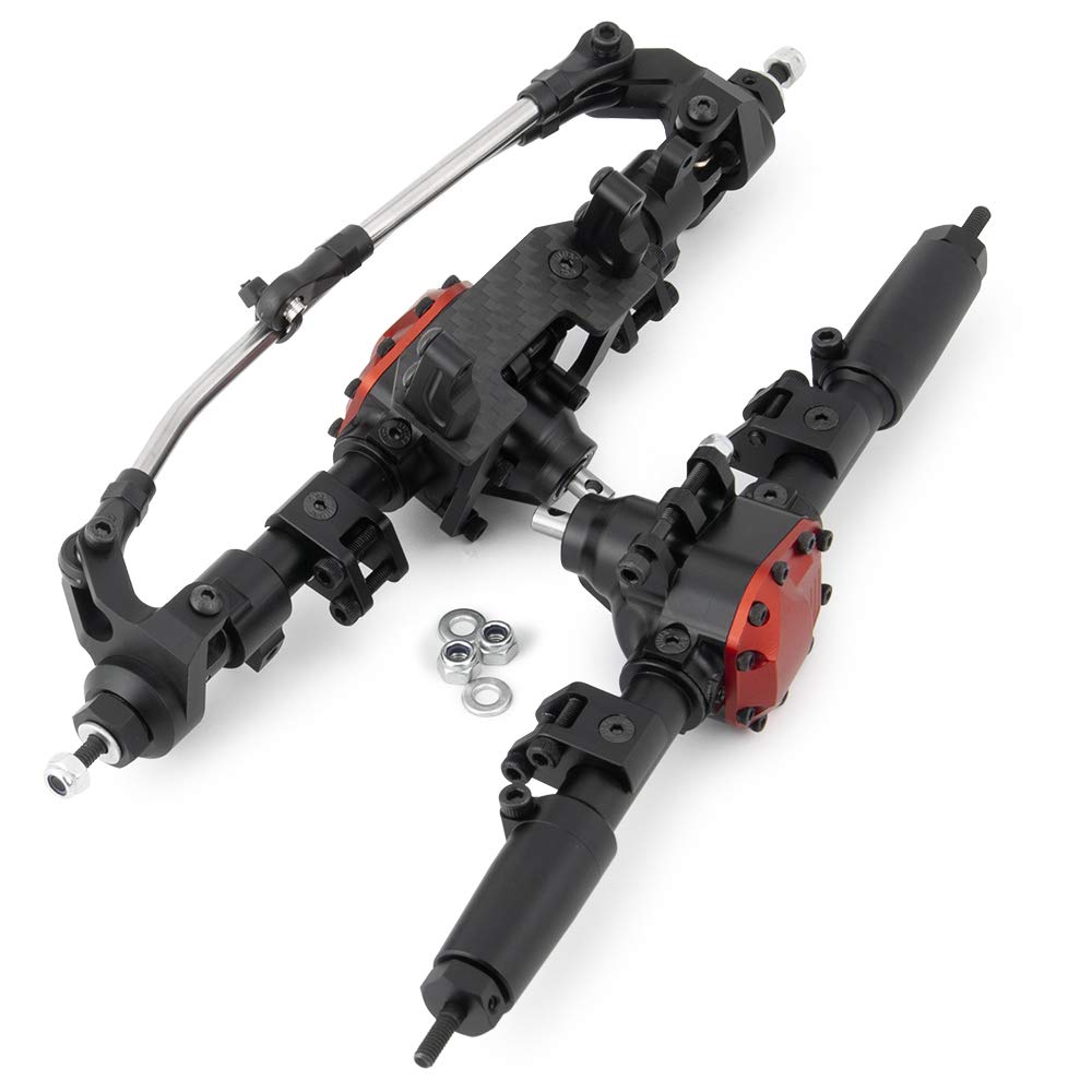2 sztuki osie przednie i tylne aluminium do SCX10 II 90046 90047 1