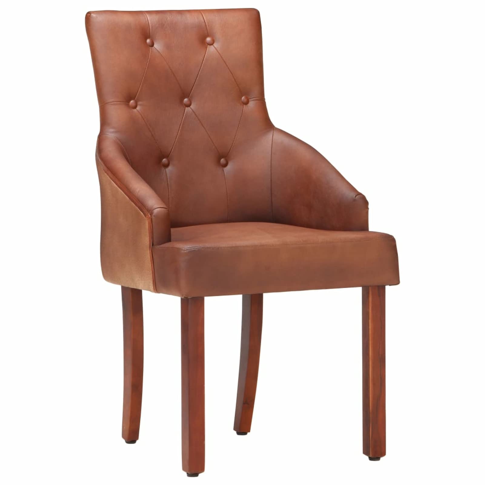 Krzesła do jadalni 4 szt. Krzesła do jadalni Krzesła Jadalnia Salon Meble Dining Chairs Krzesło do jadalni Brązowa Prawdziwa kozia skóra