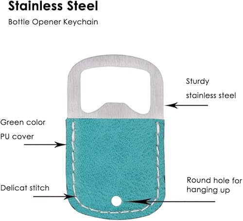 Miniatura 3 de imprintfavor Abrebotellas plano de acero inoxidable, paquete de 12 unidades de 2 pulgadas, resistente abridor de botellas de barman sellado de goma,