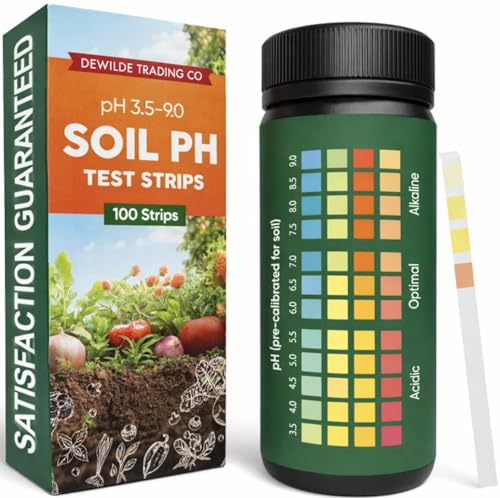 Soil pH Paper Test Kit – 100 Tester Strips (3.5-9...