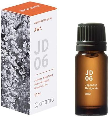 AWA - Aceite esencial puro de aire de diseño japonés, con jazmín, ylang ylang, shiso, geranio, pomelo, fabricado en Japón, 0.3 fl oz