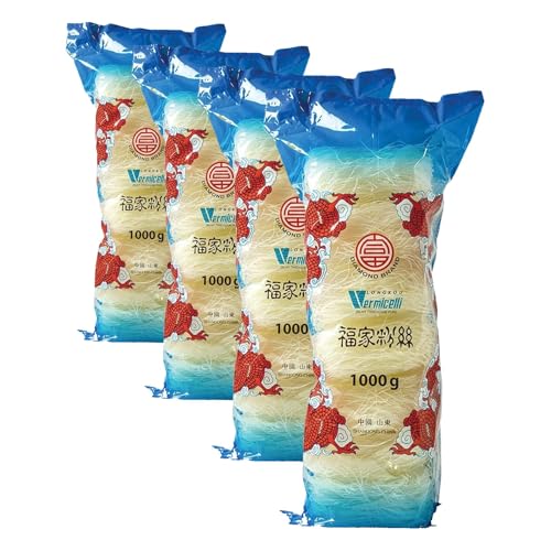 DIAMOND Fideos de cristal, fideos largos, naturalmente veganos y sin gluten - 1 x 1000 g (Paquete de 4)