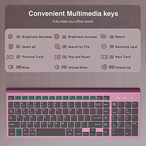 Bluetooth-KeyboardJ-JOYACCESS-Multi-Device-24GBT30BT50-Wireless-Bluetooth-Keyboard-Compatible-with-iMacMacMacBookLaptopAndroidWindows-Wine-Red