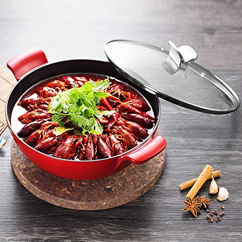 Wok de hierro fundido esmaltado 5L con mango desmontable miniatura 2