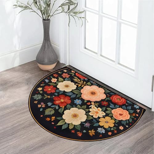 Tapete Floral Semicírculo 24x36 Pulgadas Lavable miniatura 4