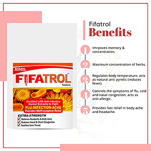 Image of AIMIL Fifatrol Tablets | Extra Strength Anti-Infective Immunity Booster | Multi-Symptom Relief for Cold, Flu, Nasal & Chest Congestion | 30 Tablets (Pack of 3)