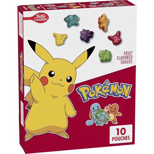 Pokemon Fruit Flavored Snacks, Treat Pouches, Gluten Free, 10 ct
