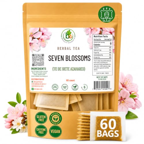 7 Siete Azahares Té (Seven Blossoms Tea) – 60 Tea Bags – 100% Natural, Vegan, Herbal – Gluten-Free, Non-GMO – by BexpertsUSA