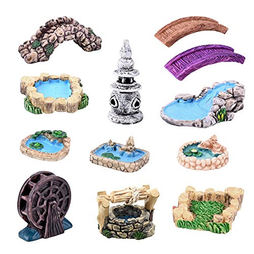 Gukasxi - Juego de 12 Decoraciones en Miniatura para jardín de Hadas, Accesorios de jardín,...