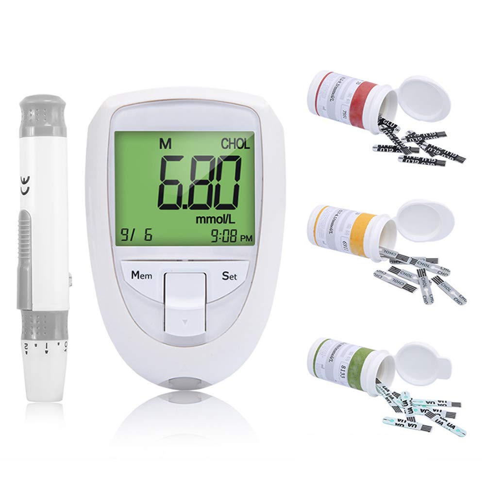 Buy FJLOVE Blood Cholesterol Monitor kit 3 in 1 Meter System Home Use ...