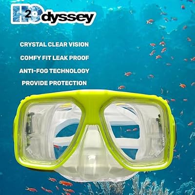 H2Odyssey Alpha 2 Scuba Mask - Anti Fog Scratch Resistant Masks for Snorkeling