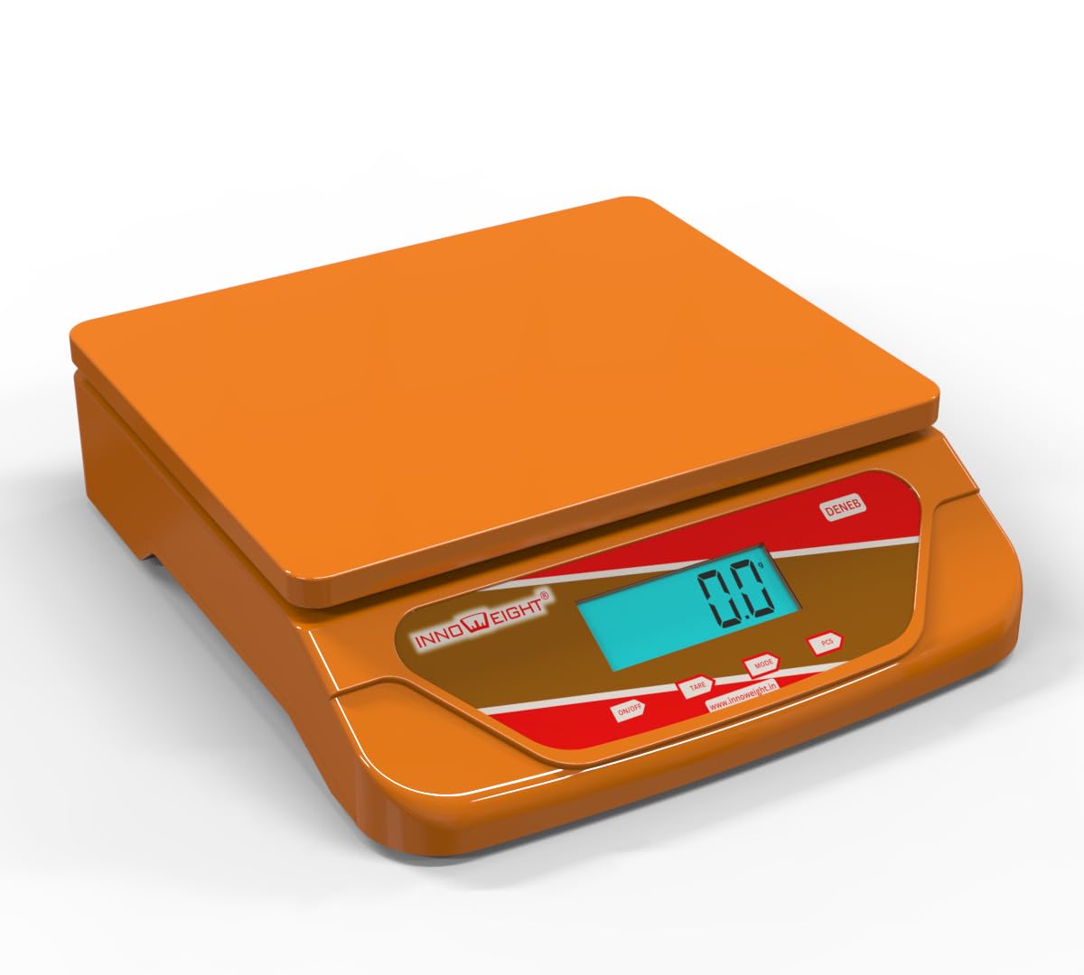 Innoweight® Deneb Weighing Scale. Table top. ABS Body. 15KG. AA Battery operated(15KG ORANGE WITH AA BATTERY)