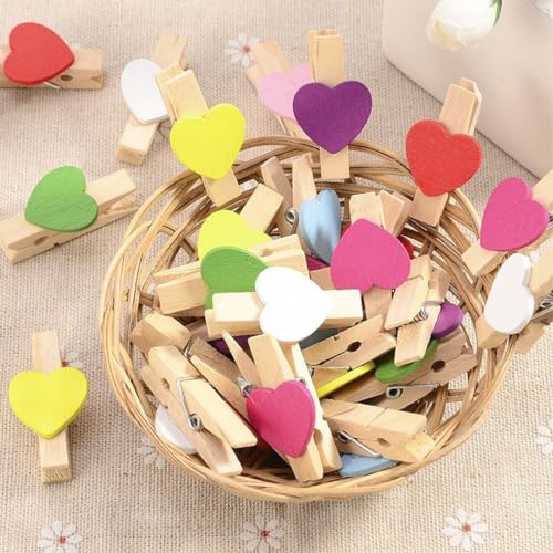 JOCXZI Mini Mollette in Legno - 50Pcs Mollettine