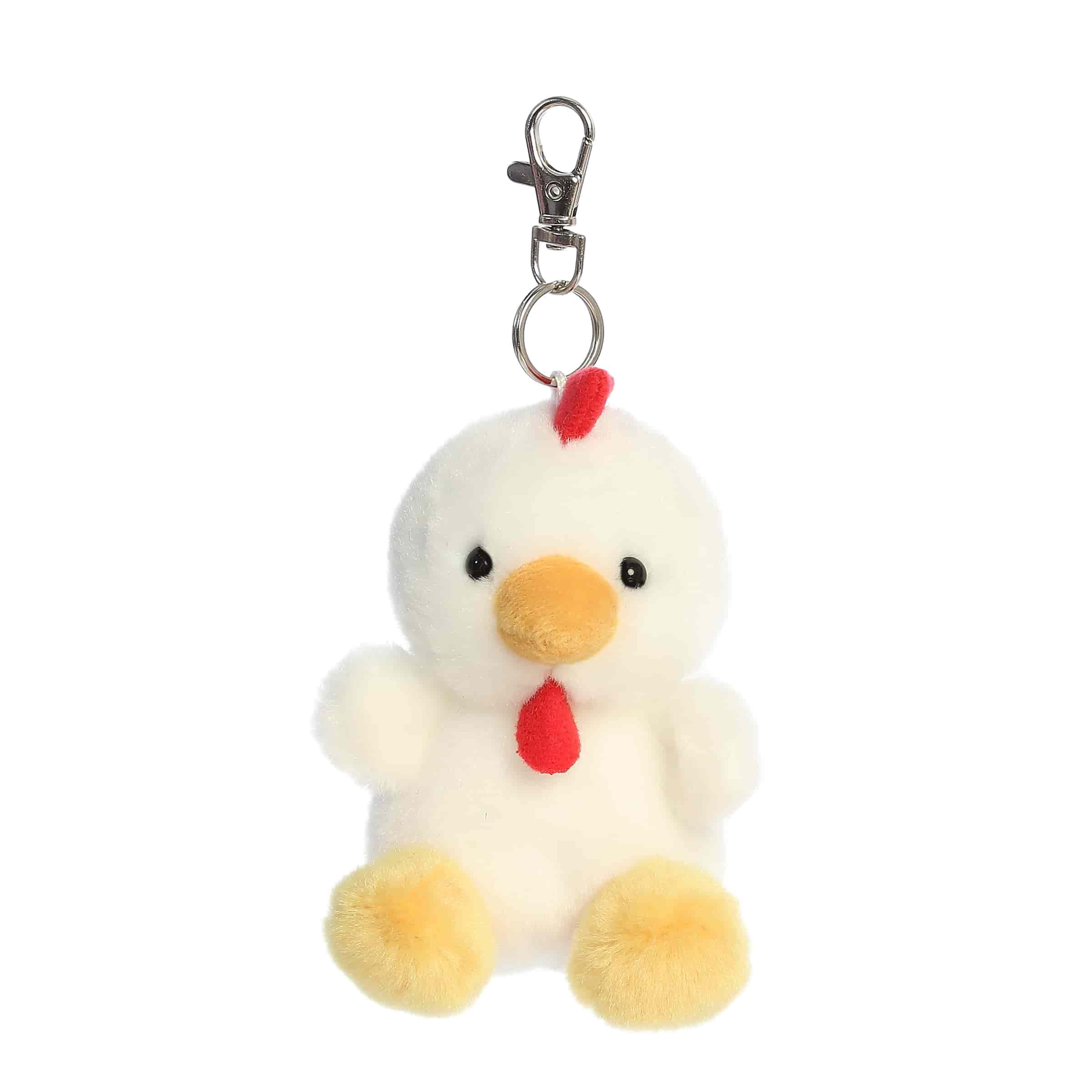 Aurora Adorable Palm Pals Cooper Chicken Clip-On - Divertido peluche coleccionable para niños y adultos coleccionistas - Perfecto para decorar habitaciones y regalos de cumpleaños - Blanco 4 pulgadas