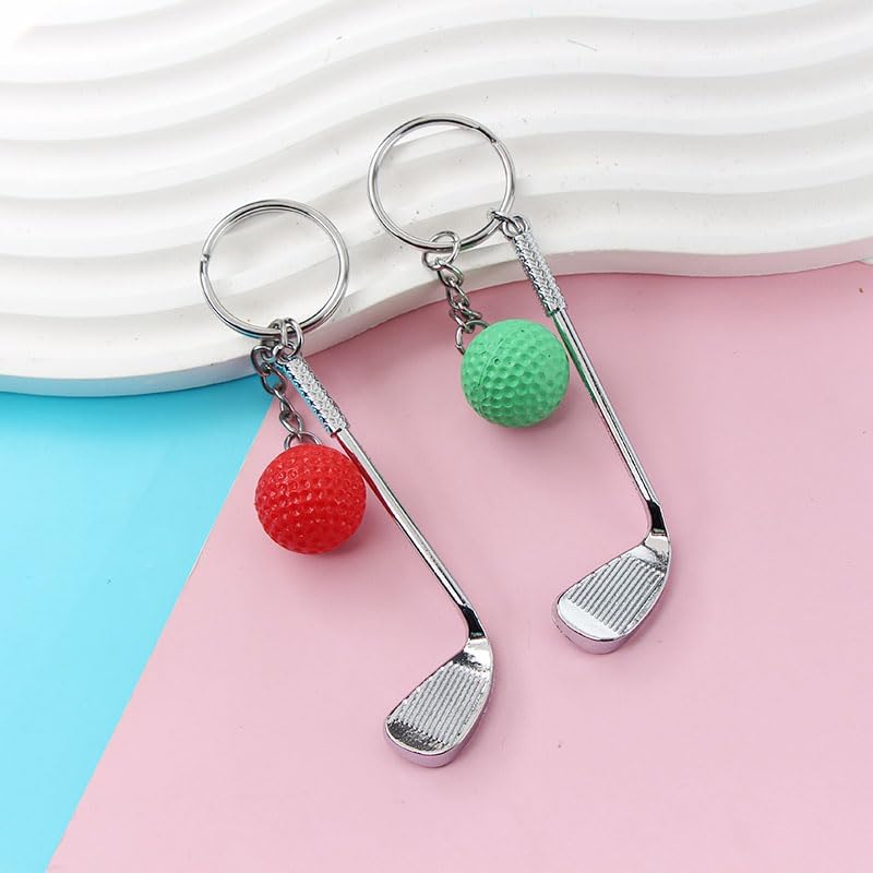 6 pc Mini Golf Keychain - Sporty Style Car Keyring Ornament, Ideal for Golf Lovers - Image 4