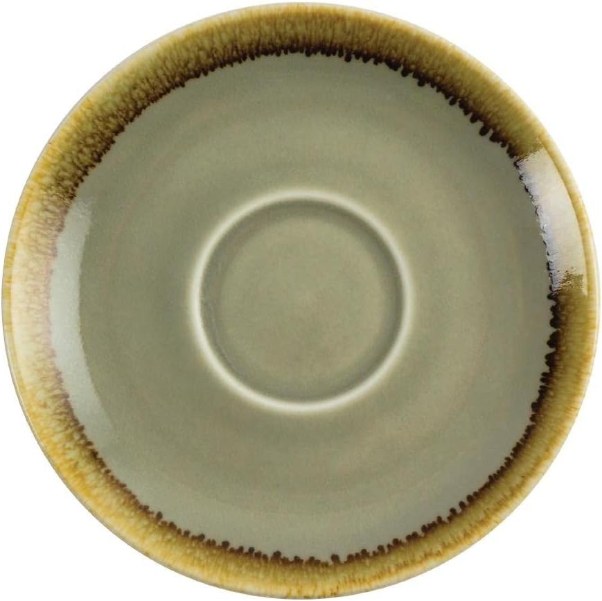 Olympia Kiln Cappuccino Saucer Moss 140mm 55 Cups Coffee Tea Serving 6pc
