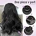 FAVE Clip in Hair Extensions 20 Inches V-shaped Hair Extension One Piece Wavy Clip in Hair Extensions Synthetic Hair Extension for Women (1B)