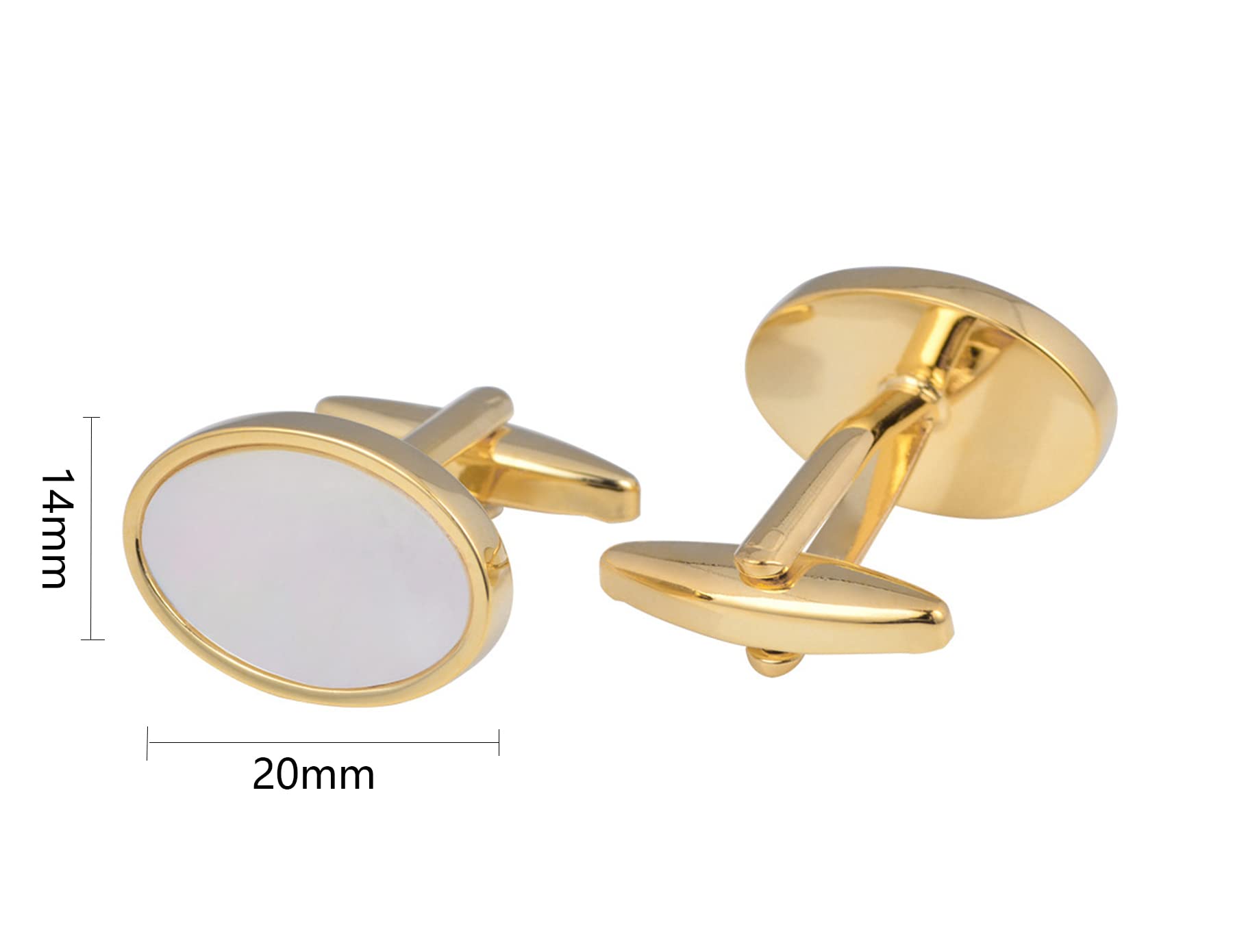 Perlmutt 4.5cm Krawattennadeln und Manschettenknöpfe für Herren Silber Gold Cufflinks Tie Clip Hochzeit Hemd Party Geburtstag Jubiläum Kleid