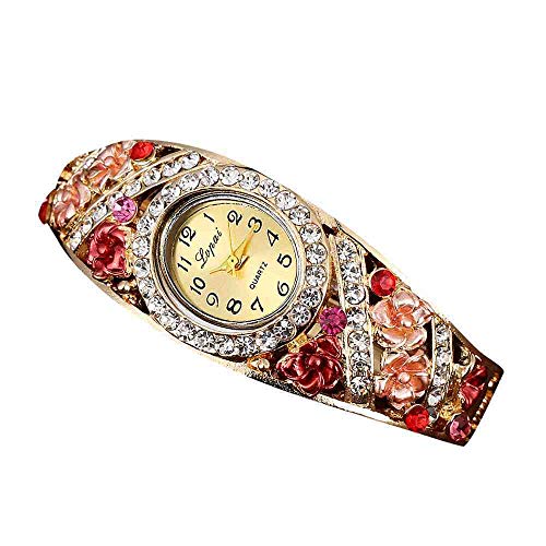 OLUYNG armbandsur fågel blomma klockor kvinnor kvarts armbandsur rostfritt stål nätband analog klocka klänning klocka dam relogio Feminino Röd