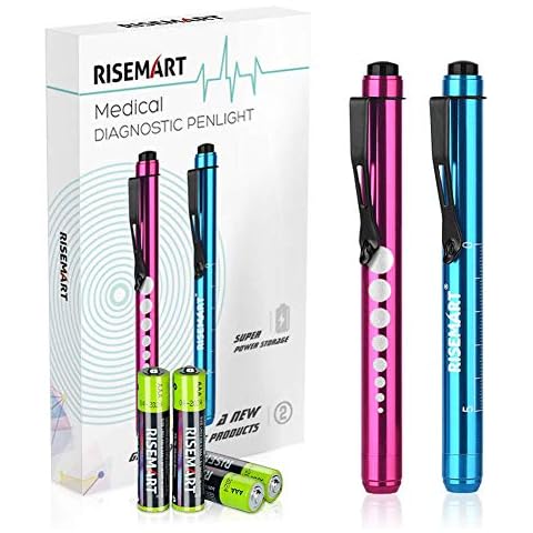 RISEMART - Luz de diagnóstico LED para pupila con clip de bolsillo, 2 unidades Cover