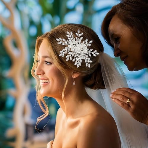 Wedding-Hair-AccessoriesBridal-Rhinestone-Hair-ClipsHandmade-Flower-Hair-ClipsBridal-HeadbandsWomens-HeadwearWomens-Wedding-Hair-Pieces-For-Brides-silver