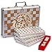 Yellow Mountain Imports Champion-Size Chinese Mahjong Game Set with Aluminum Case - with 146 Tiles, 3 Dice and a Wind Indicator - for Chinese Style Gameplay Only