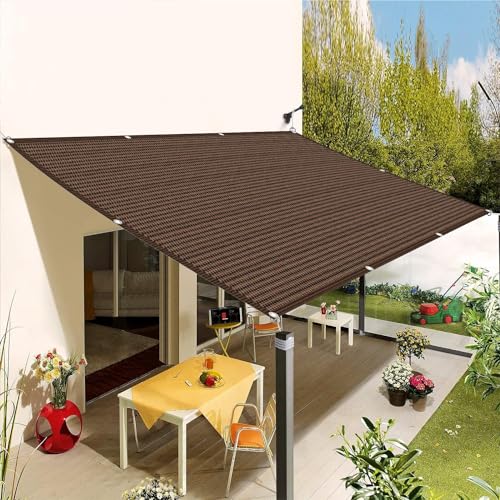 Voile d'ombrage rectangulaire 320x580 cm marron anti-UV pour extérieur - 8