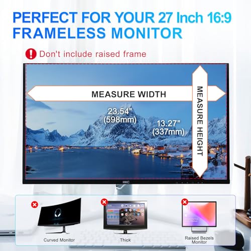 Image of 2Pack Magnetic 27 Inch Privacy Screen for Computer Monitor 16:9 Aspect Ratio, Hanging Removable Anti-Blue /Glare Protector Film, Anti Spy Desktop Security Private Filter 27in
