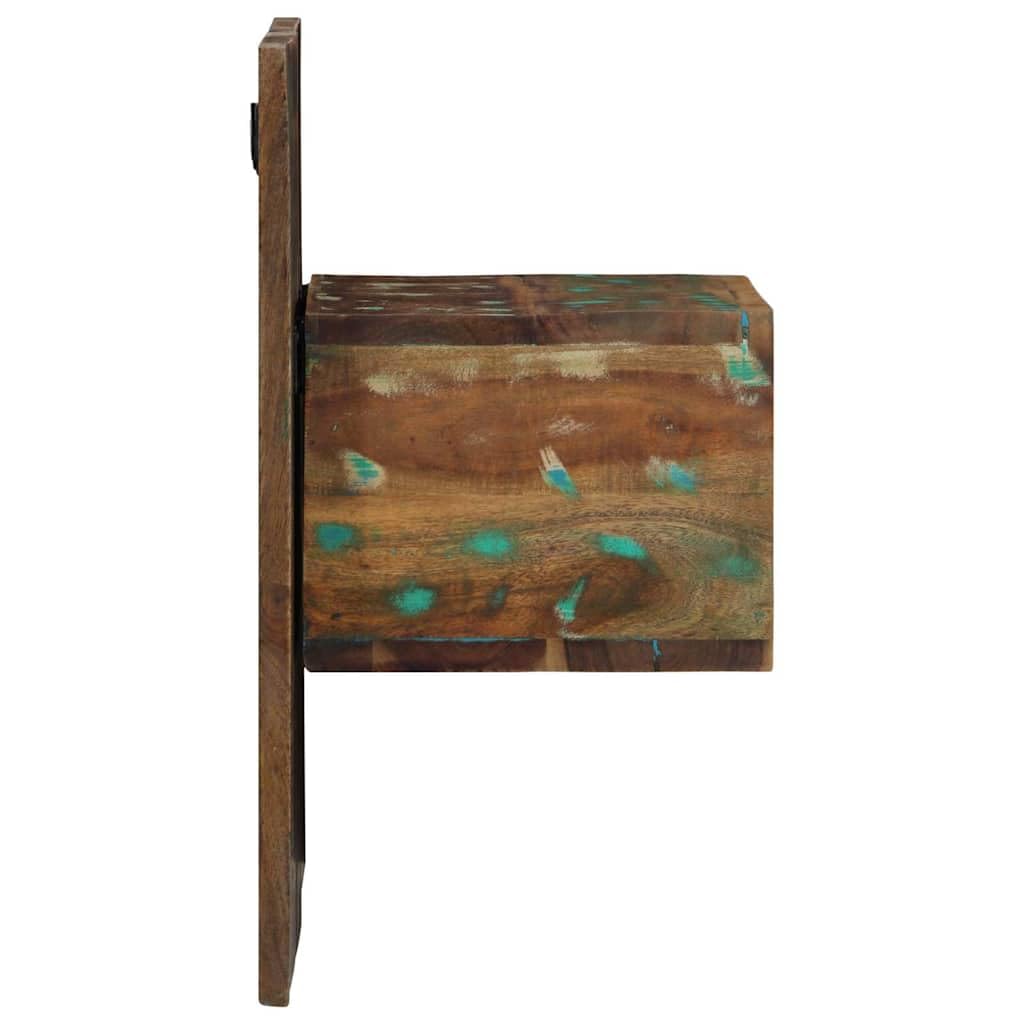 Générique Wielokolorowy stolik nocny z drewna odzyskującego 50 x 27 x 50 cm, schowek na książki i szklanki