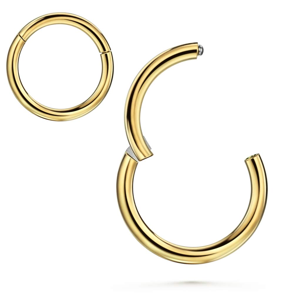 JOFUKIN 316L Surgical Steel Hinged Clicker Segment Septum, Lip Nose Hoop Ring, Helix Daith Cartilage Tragus Ring Body Piercing Jewelry Earring for Women Men — view 10