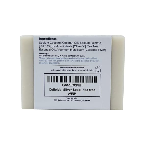 Silver Miracles Colloidal Silver Soap with Tea Tree essential oil