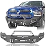 Hooke Road Ram 1500 Bumper Full Width Front Bumper with Winch Plate & 4×18W LED Lights for 2013-2018 Dodge Ram 1500 Pickup Truck (Exclude Rebel)