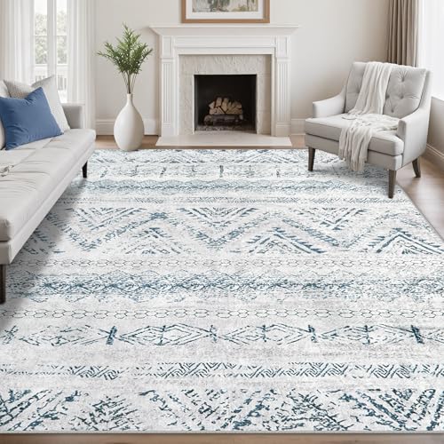 Area Rug Living Room Carpet: 8x10 Large Moroccan Soft Fluffy Geom...