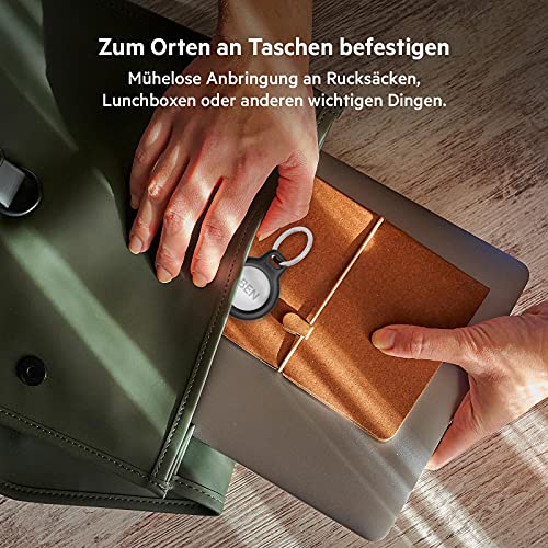 Belkin AirTag Hülle mit Schlüsselanhänger (Secure Holder Schutzhülle für Air Tag, Accessoire mit Kratzschutz), 2er-Pack, Schwarz