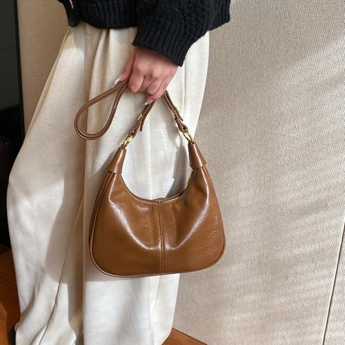 JYG Small Hobo Bags for Women Retro Crescent Shoulder Purse Fall Soft Crossbody Handbag 20254