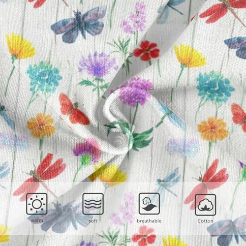 Joisal Cotton Girls Underwear Toddler Vintage Wildflowers Dragonflies Girl Panties Cute Animals Underpants Briefs 2t3