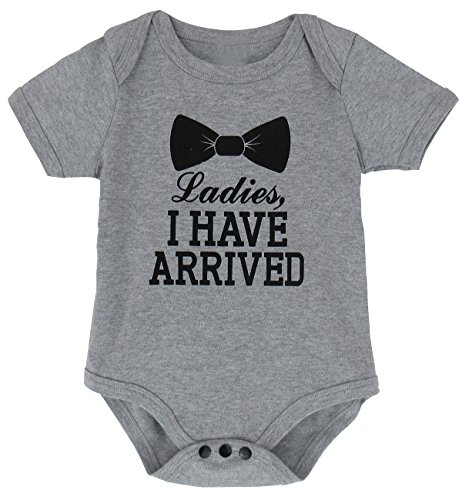 A&J DESIGN Baby Boys Gentleman Bodysuit (0-3 Months, Gray)